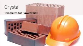  Presentation with white bricks - PPT theme enhanced with solid-and-perforated-bricks background and a lemonade colored foreground