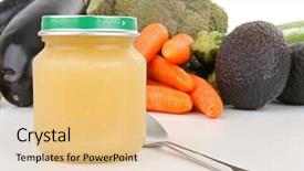  Presentation with baby food - Cool new presentation design with solid background - baby food backdrop and a  colored foreground