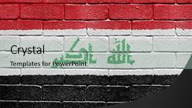  Presentation with iraq - Audience pleasing theme consisting of solid background - flag of iraq painted onto backdrop and a mint green colored foreground