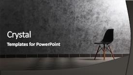  Presentation with border - Theme with solid border - chair on grey wall background background and a dark gray colored foreground