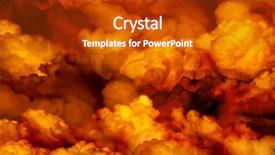  Presentation with solid colors - Colorful PPT theme enhanced with solid colors - orange clouds background backdrop and a crimson colored foreground