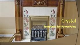  Presentation with motif - Audience pleasing presentation design consisting of solid fire - fireplace with carved wooden frame backdrop and a coral colored foreground