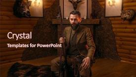  Presentation with hunting - Audience pleasing presentation theme consisting of solid fire - vintage hunter man in traditional backdrop and a wine colored foreground