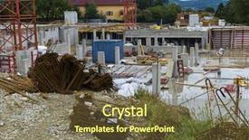  Presentation with building foundation - Amazing PPT layouts having solid foundation - construction of an industrial building backdrop and a tawny brown colored foreground