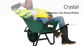  Presentation with foundation - Colorful PPT theme enhanced with solid foundation - mason taking a break backdrop and a white colored foreground