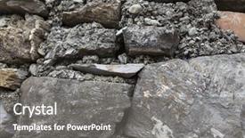  Presentation with stone masonry - Amazing PPT theme having solid foundation - old stone wall brown large backdrop and a  colored foreground