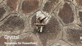  Presentation with stone masonry - Colorful presentation theme enhanced with solid foundation - old stone wall brown large backdrop and a  colored foreground