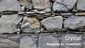  Presentation with old stone age - Theme with solid foundation - old stone wall gray large background and a gray colored foreground