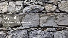  Presentation with old stone age - Cool new presentation design with solid foundation - old stone wall gray large backdrop and a  colored foreground
