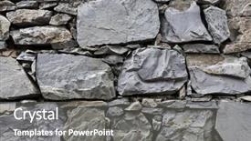  Presentation with old stone age - Presentation theme featuring solid foundation - old stone wall gray large background and a  colored foreground