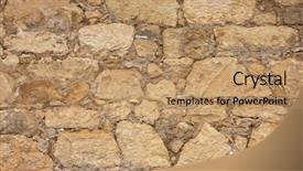  Presentation with old metal sheet roof texture - Presentation enhanced with solid foundation - old wall stonework texture background and a coral colored foreground