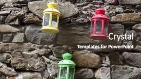  Presentation with yellow green - Presentation theme featuring solid foundation - red yellow green street lamp background and a tawny brown colored foreground