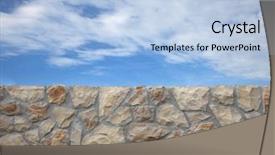  Presentation with neighborhood - Cool new presentation design with solid foundation - sky and stone wall background backdrop and a light blue colored foreground