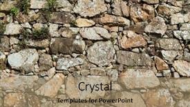  Presentation with rock wall - Beautiful PPT theme featuring solid foundation - stone rock wall backdrop and a coral colored foreground