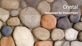  Presentation with stacked stone wall - Audience pleasing PPT theme consisting of solid foundation - wall stones backdrop and a  colored foreground