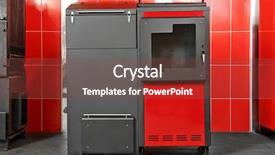 Presentation with boiler - Audience pleasing PPT layouts consisting of solid fuel boiler against red backdrop and a tawny brown colored foreground