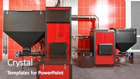  Presentation with fuel - Colorful theme enhanced with solid fuel boiler against red backdrop and a tawny brown colored foreground