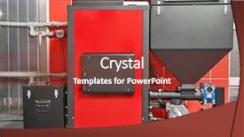  Presentation with boiler - Slide deck featuring solid fuel boiler against red background and a tawny brown colored foreground