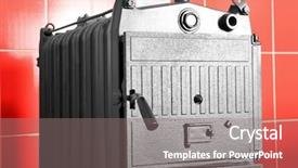  Presentation with boiler - Colorful PPT layouts enhanced with solid fuel boiler against red backdrop and a gray colored foreground