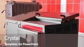  Presentation with energy savings - Cool new slides with solid fuel boiler indoors energy backdrop and a gray colored foreground