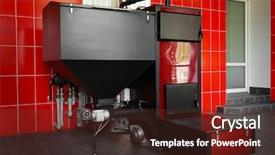  Presentation with boiler - Audience pleasing slides consisting of solid-fuel boiler backdrop and a tawny brown colored foreground