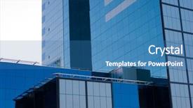  Presentation with office buildings - PPT layouts enhanced with solid geometry - details of office buildings background and a teal colored foreground