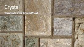  Presentation with marble tile texture stone wall - PPT theme featuring solid geometry - modern stone wall texture exterior background and a coral colored foreground