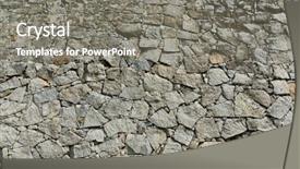  Presentation with stone - PPT layouts with solid geometry - old stone wall texture background and a  colored foreground
