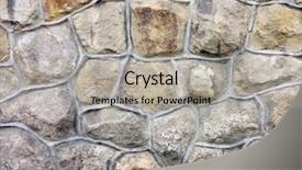  Presentation with stacked stone wall - Beautiful theme featuring solid geometry - stone wall pattern backdrop and a  colored foreground