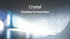  Presentation with white brick wall - PPT theme enhanced with solid geometry - white brick wall and light background and a gray colored foreground