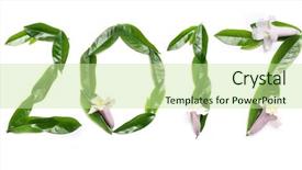  Presentation with new year - Cool new presentation theme with solid green - 2017 new year backdrop and a mint green colored foreground