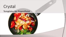  Presentation with peppers - Cool new presentation theme with solid green - chicken with tomatoes and hot backdrop and a light gray colored foreground