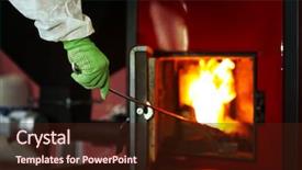  Presentation with boiler - Cool new PPT theme with solid green - human hand opening boiler door backdrop and a wine colored foreground