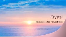  Presentation with sea sun - Slide deck featuring solid sea frozen horizon background and a lemonade colored foreground