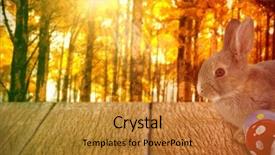  Presentation with bunny - Cool new presentation with solid shapes - bunny with polka dot easter backdrop and a gold colored foreground