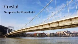  Presentation with danube - Cool new presentation theme with solid state - erzbet bridge over danube river backdrop and a  colored foreground