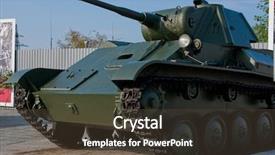  Presentation with soviet - Theme consisting of solid state - old soviet tank background and a tawny brown colored foreground