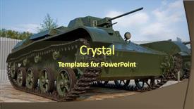  Presentation with soviet - Cool new slides with solid state - old soviet tank backdrop and a tawny brown colored foreground