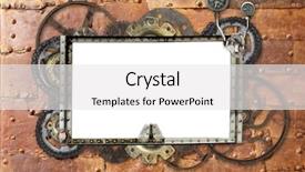  Presentation with steampunk - Slide set featuring solid templates - grunge background with metallic frame background and a white colored foreground