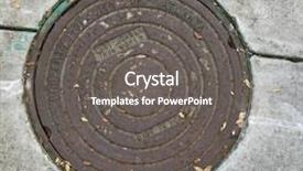  Presentation with atlanta - Beautiful PPT theme featuring solid waste - atlanta rustic manhole cover storm backdrop and a gray colored foreground