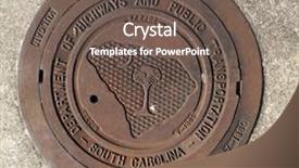  Presentation with solid waste - PPT theme consisting of solid waste - manhole cover at a rest background and a tawny brown colored foreground