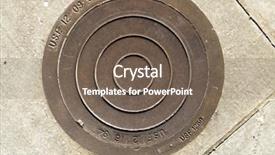  Presentation with solid waste - Beautiful presentation featuring solid waste - manhole cover at a rest backdrop and a violet colored foreground