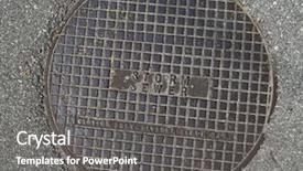  Presentation with solid waste - Amazing presentation theme having solid waste - manhole cover in daytona beach backdrop and a gray colored foreground