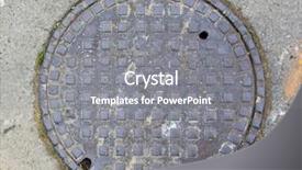  Presentation with solid waste - Audience pleasing presentation consisting of solid waste - manhole cover in half moon backdrop and a gray colored foreground