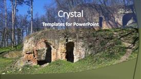  Presentation with solid waste - PPT layouts featuring solid waste - old ruins in sunny park background and a ocean colored foreground