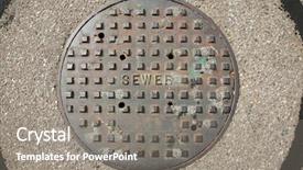  Presentation with sewer - Beautiful presentation featuring solid waste - sewer man hole cover backdrop and a gray colored foreground