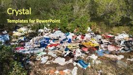  Presentation with solid waste - Slide deck featuring solid waste - view of a pile background and a tawny brown colored foreground