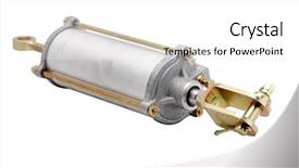  Presentation with cylinder - Cool new PPT layouts with solinoid valve - pneumatic cylinder backdrop and a white colored foreground