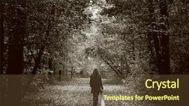  Presentation with sad woman silhouette - Presentation theme enhanced with solitude concept - lonely sad woman background and a tawny brown colored foreground