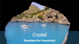  Presentation with anchor - Colorful presentation enhanced with sollar - escorca sa calobra view backdrop and a teal colored foreground